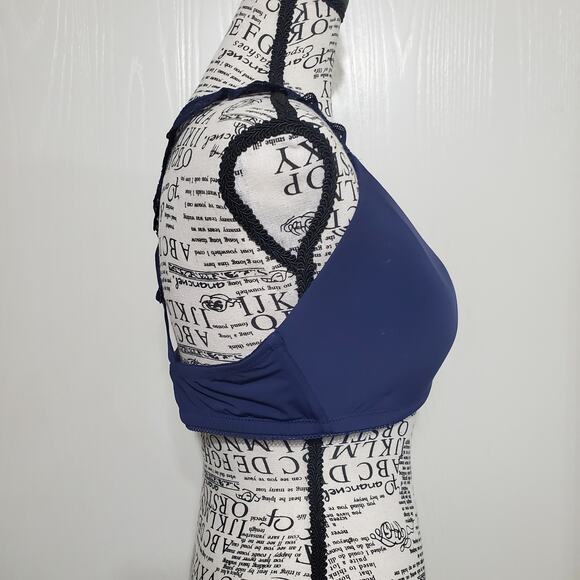 Aerie Real Happy Wireless Bra Racerback Adjustable 3 Prong Closure Dark Blue 36D - Picture 3 of 9